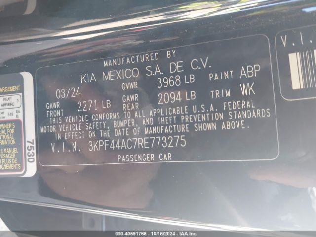 3KPF44AC7RE773275 KIA FORTE GT