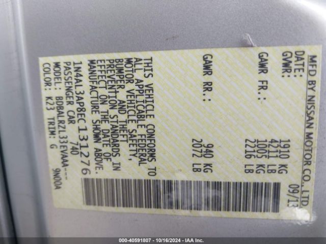 1N4AL3AP8EC131276 Nissan Altima 2.5 S