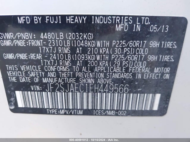 Subaru Forester 2.5i Premium 2014 JF2SJAEC1EH449566 Image 9