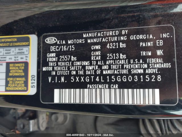 5XXGT4L15GG031528 KIA Optima Lx Turbo