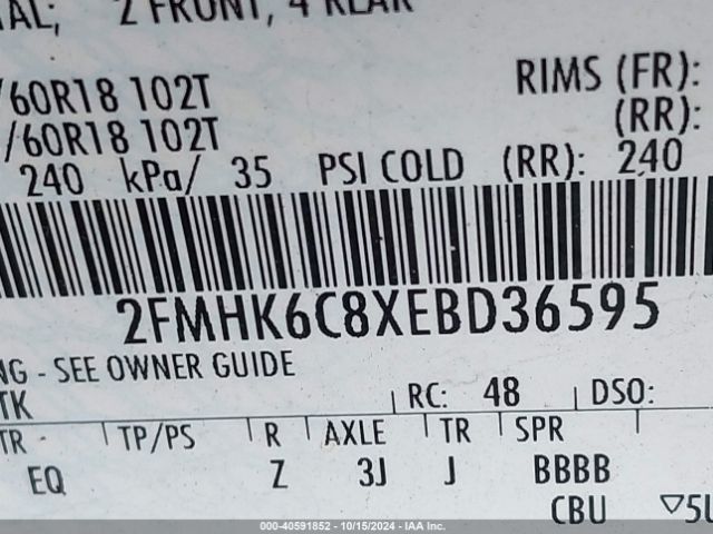 2FMHK6C8XEBD36595 Ford FLEX SEL