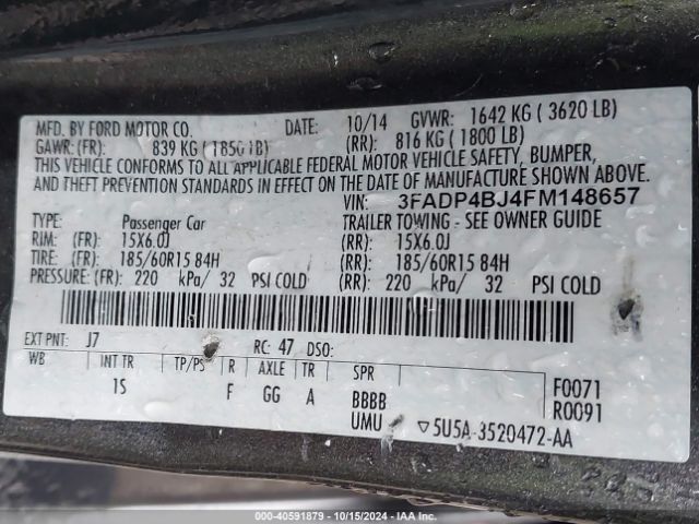 3FADP4BJ4FM148657 Ford FIESTA SE