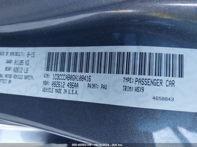 Chrysler 200 Limited 2016 1C3CCCAB0GN108416 Image 9