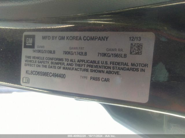 KL8CD6S98EC494400 Chevrolet Spark 1lt Auto