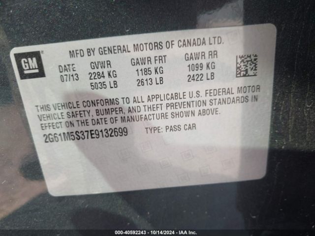 2G61M5S37E9132699 Cadillac XTS LUXURY