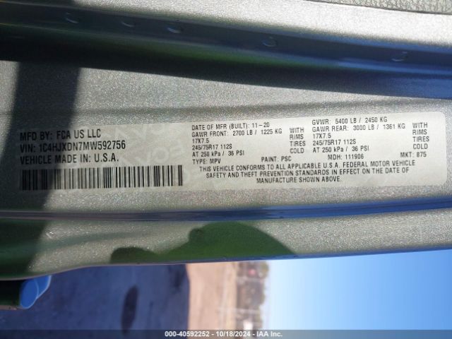 1C4HJXDN7MW592756 Jeep Wrangler Unlimited Sport S 4x4