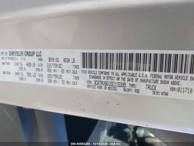 3C6TRVBG1EE115335 RAM Promaster 1500