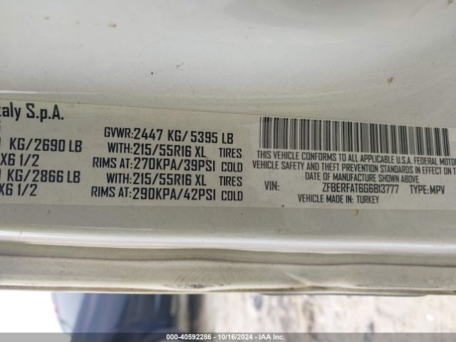 ZFBERFAT6G6B13777 RAM Promaster City Tradesman