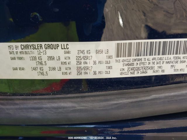 2C4RDGBG7ER254901 Dodge Grand Caravan Se 30th Anniversary