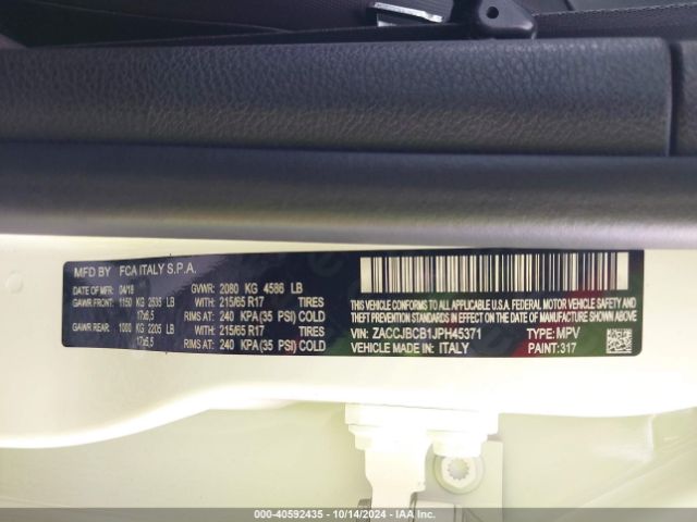 ZACCJBCB1JPH45371 Jeep Renegade Trailhawk 4x4