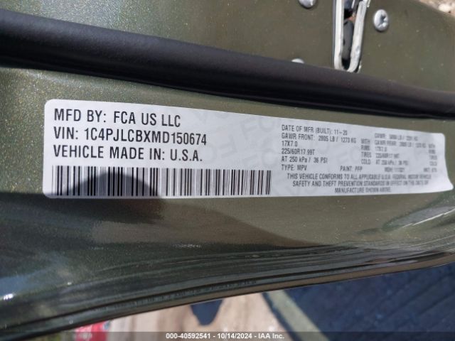 1C4PJLCBXMD150674 Jeep Cherokee Latitude Fwd