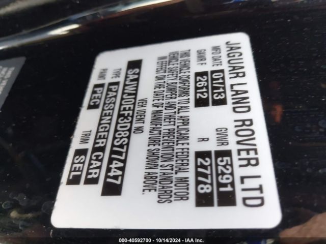 2013 JAGUAR XF SAJWJ0EF3D8S77447 Photo 8