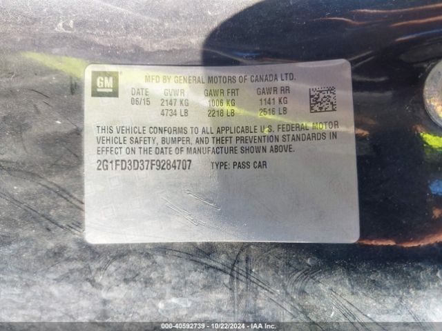 2G1FD3D37F9284707 Chevrolet Camaro 1lt