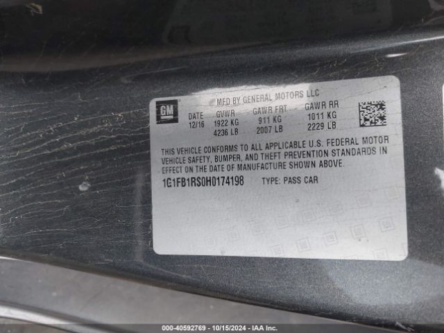 1G1FB1RS0H0174198 Chevrolet Camaro 1lt