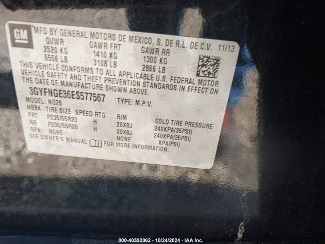 3GYFNGE36ES577567 Cadillac Srx Premium Collection