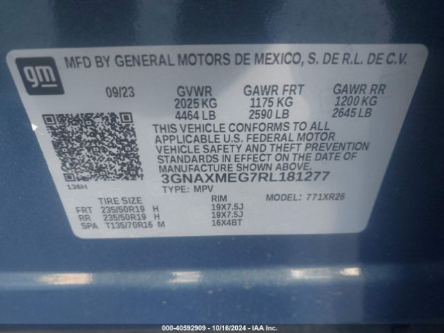 3GNAXMEG7RL181277 Chevrolet Equinox Fwd Rs