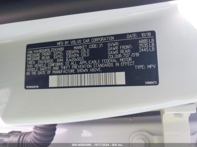 YV4162UM3L2242489 Volvo Xc40 T5 R-design