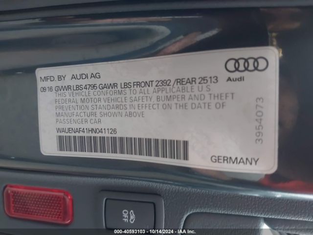WAUENAF41HN041126 Audi A4 2.0t Premium