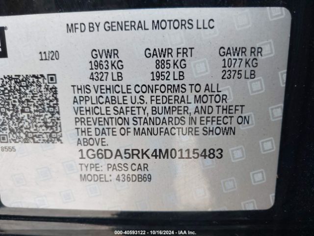 1G6DA5RK4M0115483 Cadillac Ct4 Luxury