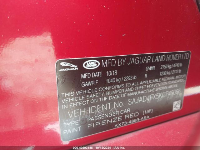 SAJAD4FX5KCP49366 Jaguar Xe 25t Premium