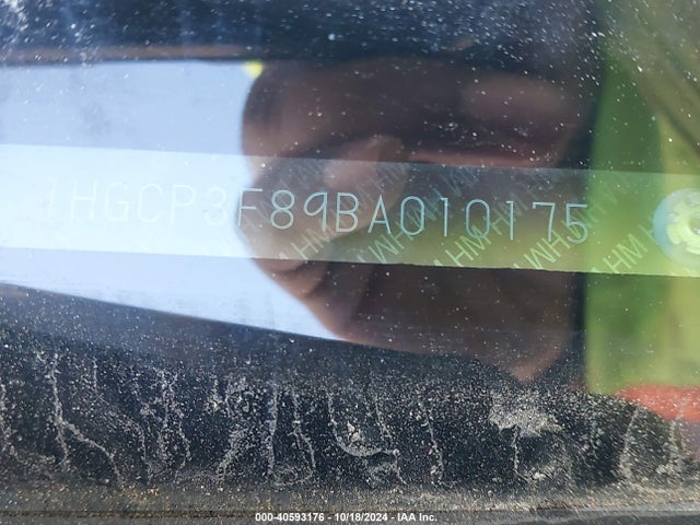 Aukcja sprzedaży 2011 Honda Accord 3.5 Ex-l, vin: 1HGCP3F89BA010175, numer aukcji: 40593176
