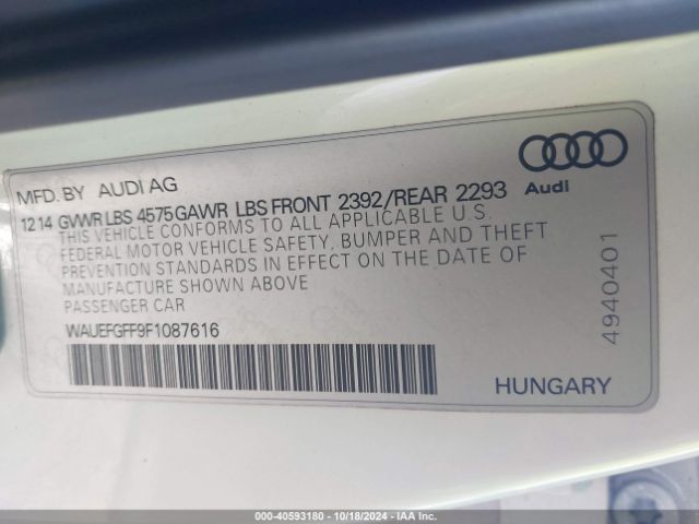 WAUEFGFF9F1087616 Audi A3 2.0t Premium