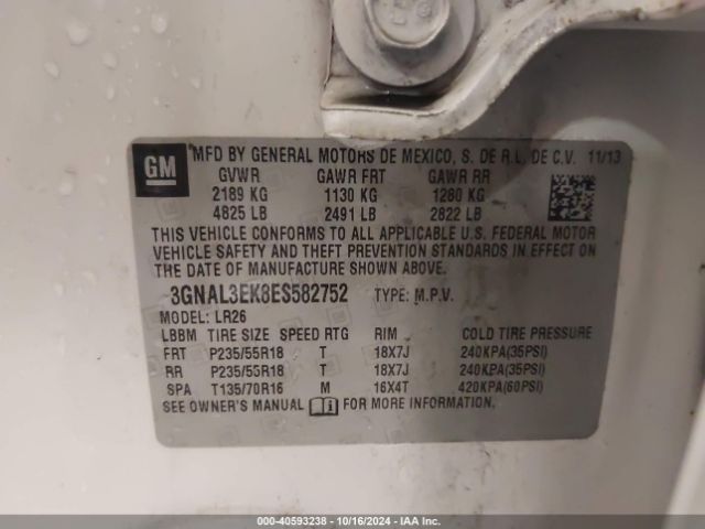3GNAL3EK8ES582752 Chevrolet Captiva Sport Lt