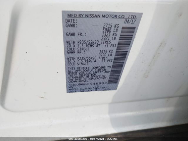 5N1DL0MN4HC546997 Infiniti QX60