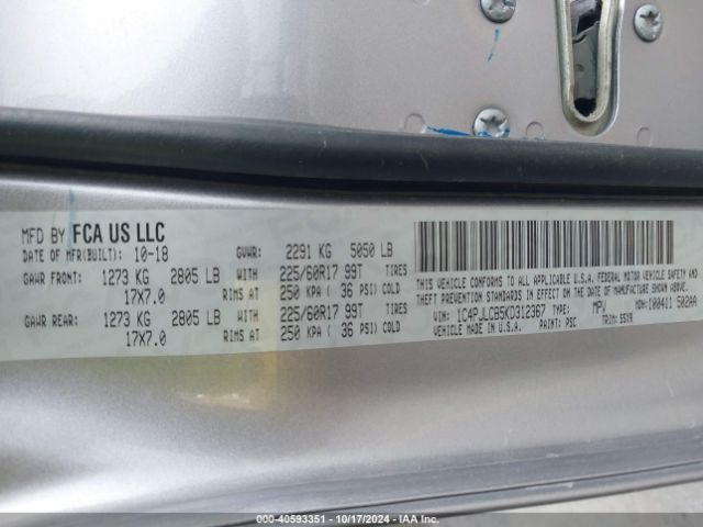 1C4PJLCB5KD312367 Jeep Cherokee Latitude Fwd