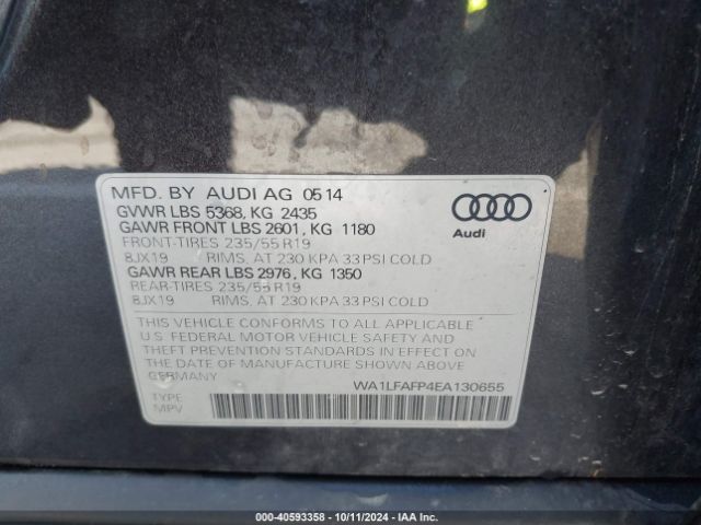 WA1LFAFP4EA130655 Audi Q5 2.0t Premium