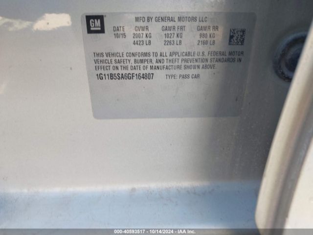 1G11B5SA6GF164807 Chevrolet Malibu Limited Ls