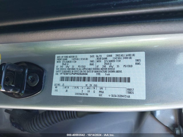 Ford F-150 Xl 2023 1FTEW1CP4PKE82604 Image 9