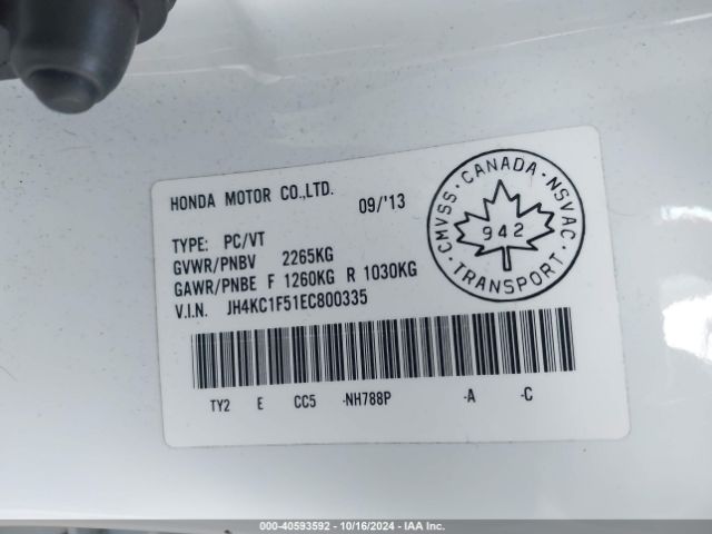 JH4KC1F51EC800335 Acura RLX