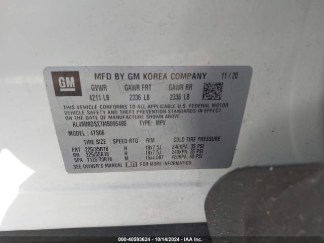 KL4MMDS27MB095480 Buick Encore Gx Fwd Select