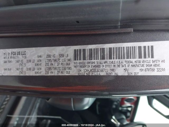 1C4HJXCG5JW166711 Jeep Wrangler Rubicon 4x4