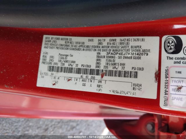 3FADP4EJ7KM142079 Ford FIESTA SE