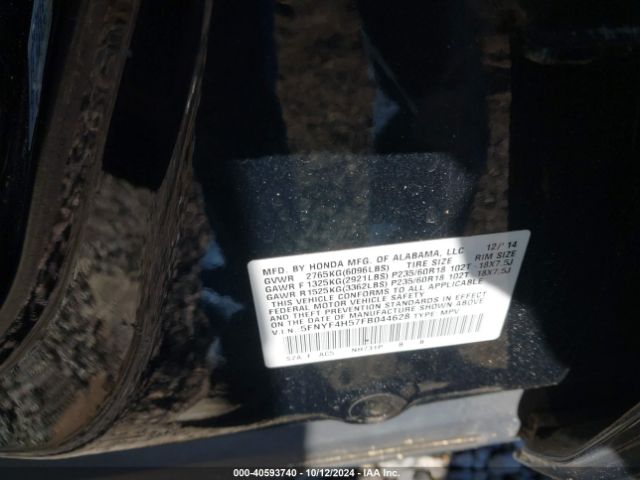 5FNYF4H57FB044628 Honda Pilot Ex-l