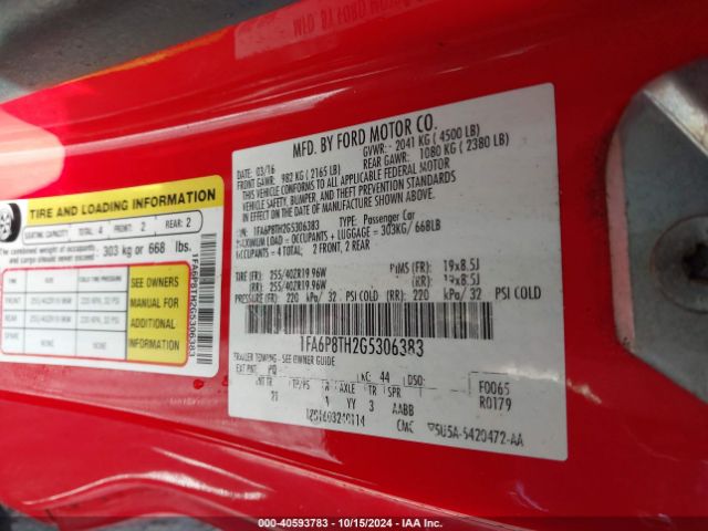 1FA6P8TH2G5306383 Ford Mustang Ecoboost