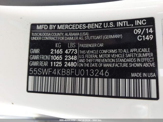 2015 MERCEDES-BENZ C 300 55SWF4KB8FU013246 Photo 8