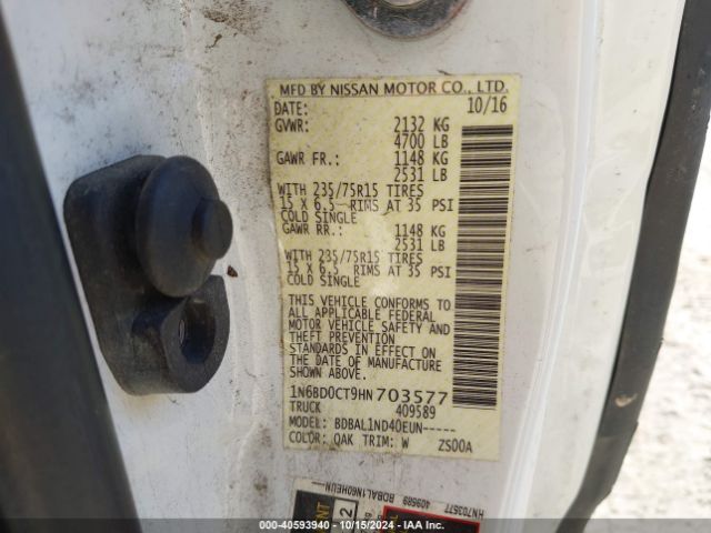 1N6BD0CT9HN703577 Nissan FRONTIER S