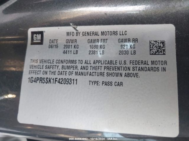 1G4PR5SK1F4209311 Buick Verano Convenience Group