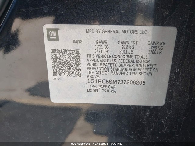 Chevrolet Cruze Ls Auto 2018 1G1BC5SM7J7206205 Image 9