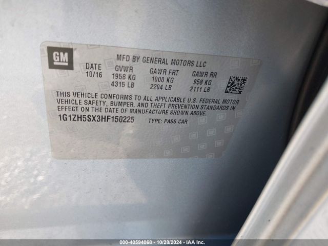 1G1ZH5SX3HF150225 Chevrolet Malibu Premier