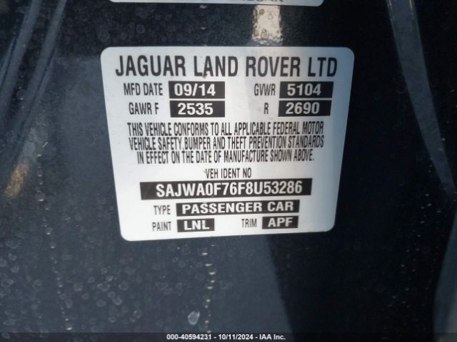 SAJWA0F76F8U53286 Jaguar Xf 3.0 Portfolio/3.0 Sport