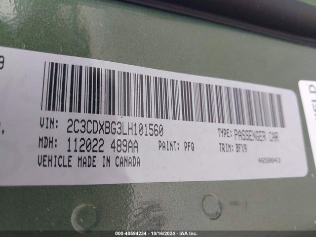Dodge Charger Sxt Rwd 2020 2C3CDXBG3LH101560 Image 9