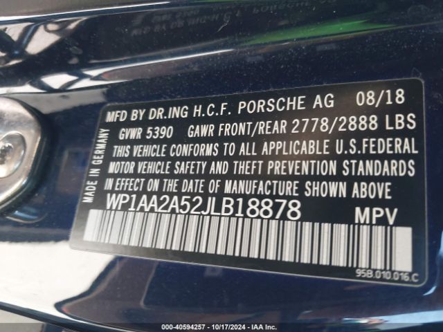 WP1AA2A52JLB18878 Porsche Macan Sport Edition