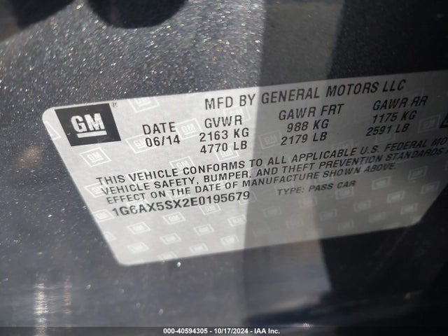 Cadillac CTS LUXURY 2014 1G6AX5SX2E0195679 Image 9