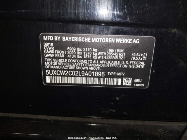5UXCW2C02L9A01896 BMW X7 Xdrive40i