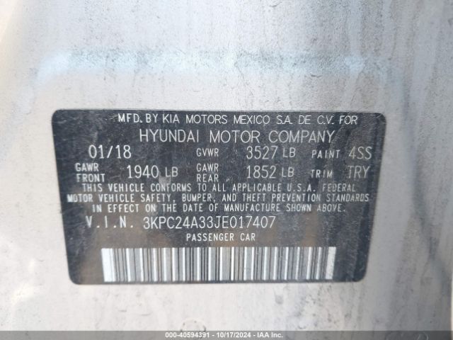 3KPC24A33JE017407 Hyundai ACCENT SE