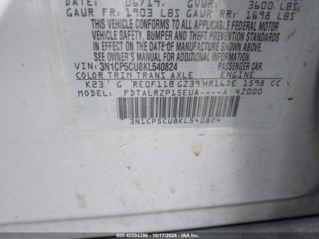 3N1CP5CU8KL540824 Nissan KICKS S